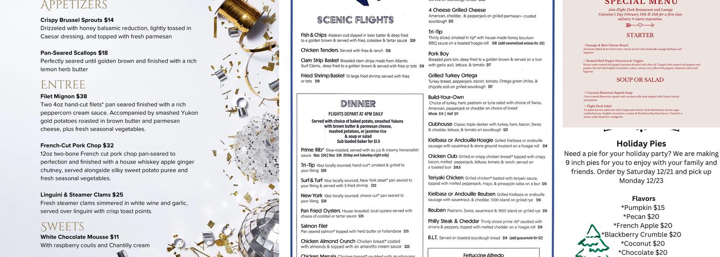 Flight Deck Restaurant & Lounge Menu