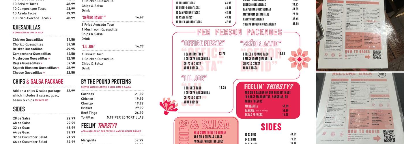 Hunger Street Tacos Menu