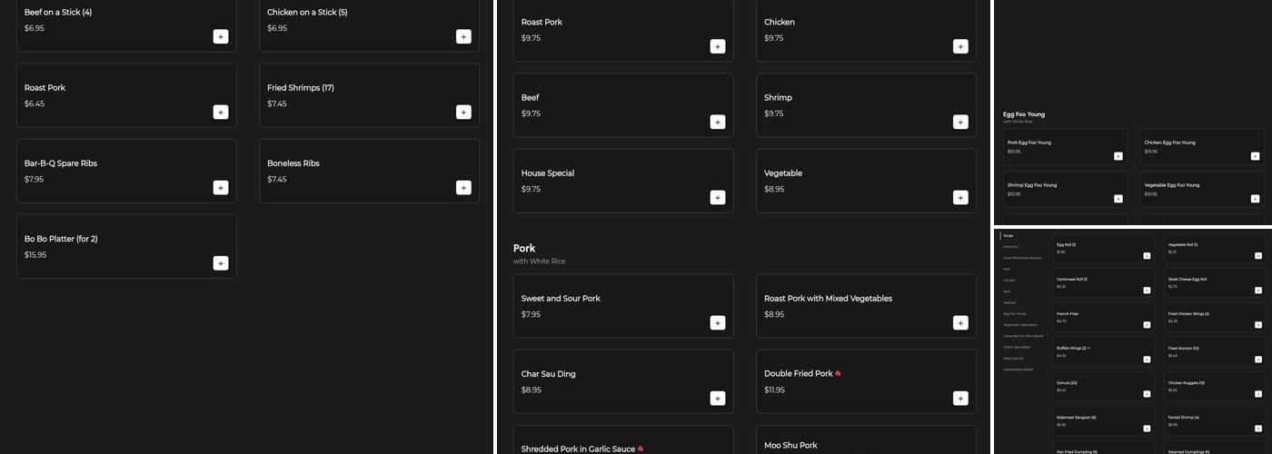 Cheng's Chinese Restaurant Menu