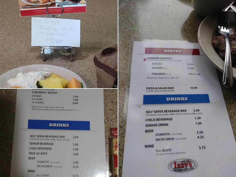 Izzy's Pizza & Buffet - Salem Menu