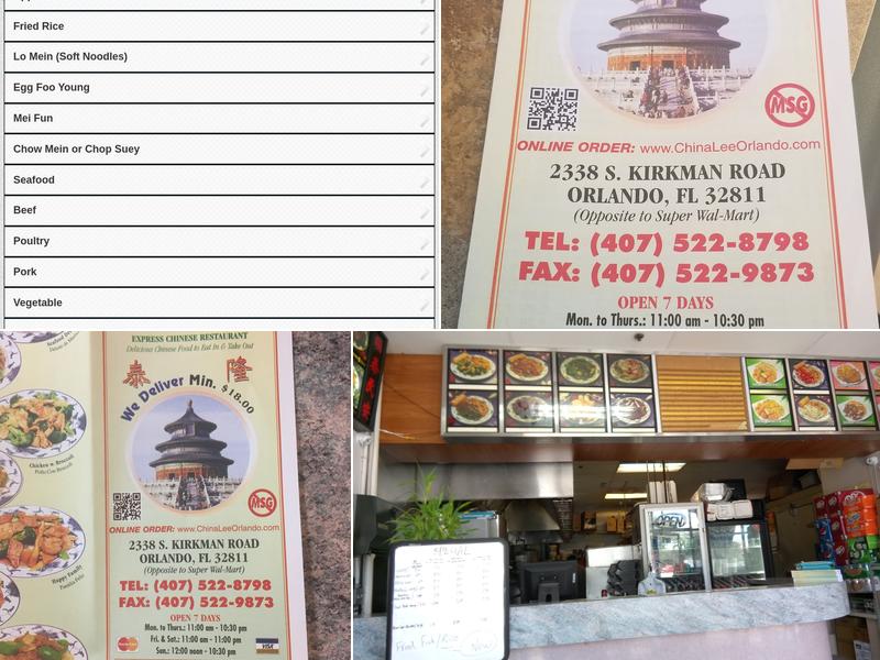 China Lee Menu