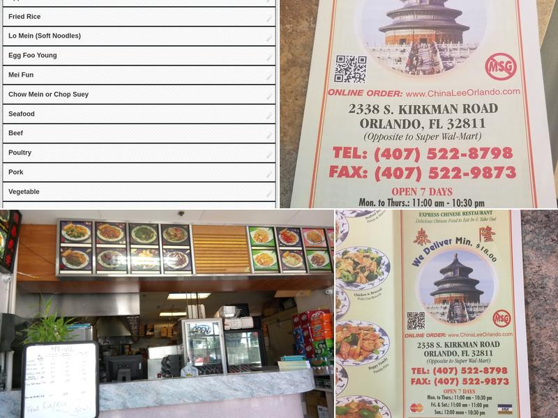 China Lee Menu