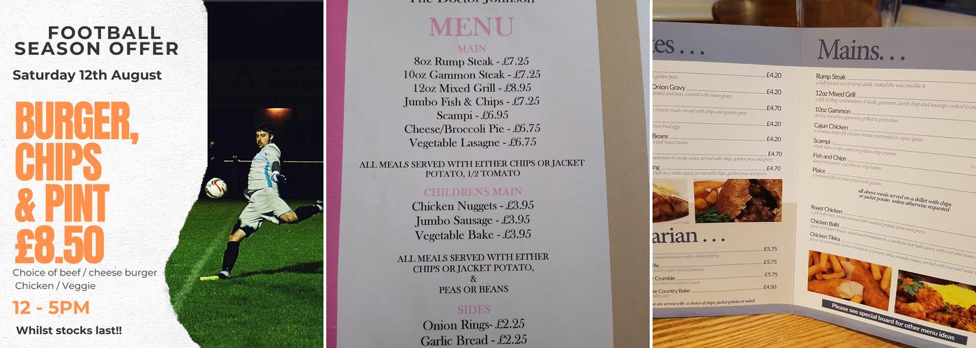 Doctor Johnson Public House Menu