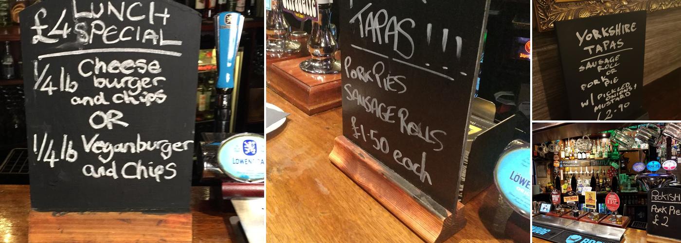 Dog & Partridge Menu