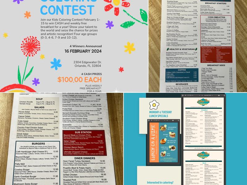 College Park Cafe Menu