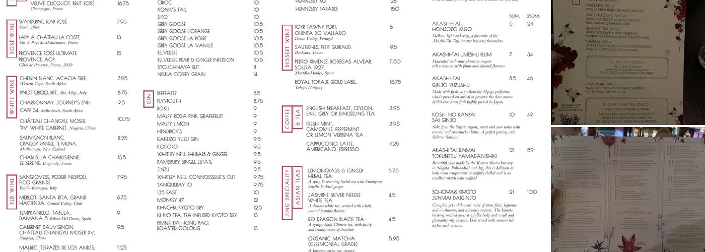 The Ivy Asia Chelsea Menu