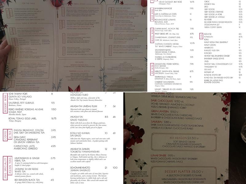 The Ivy Asia Chelsea Menu