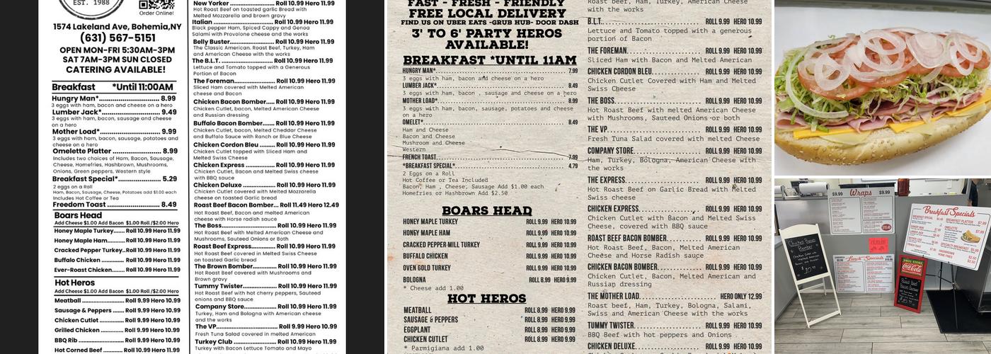 Hero Express Menu