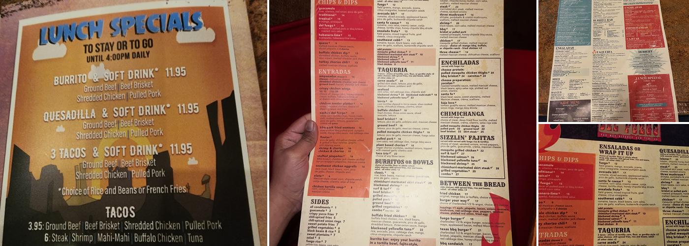 Del Fuego Menu