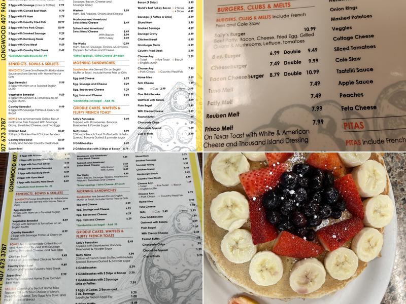 Sally’s diner Menu