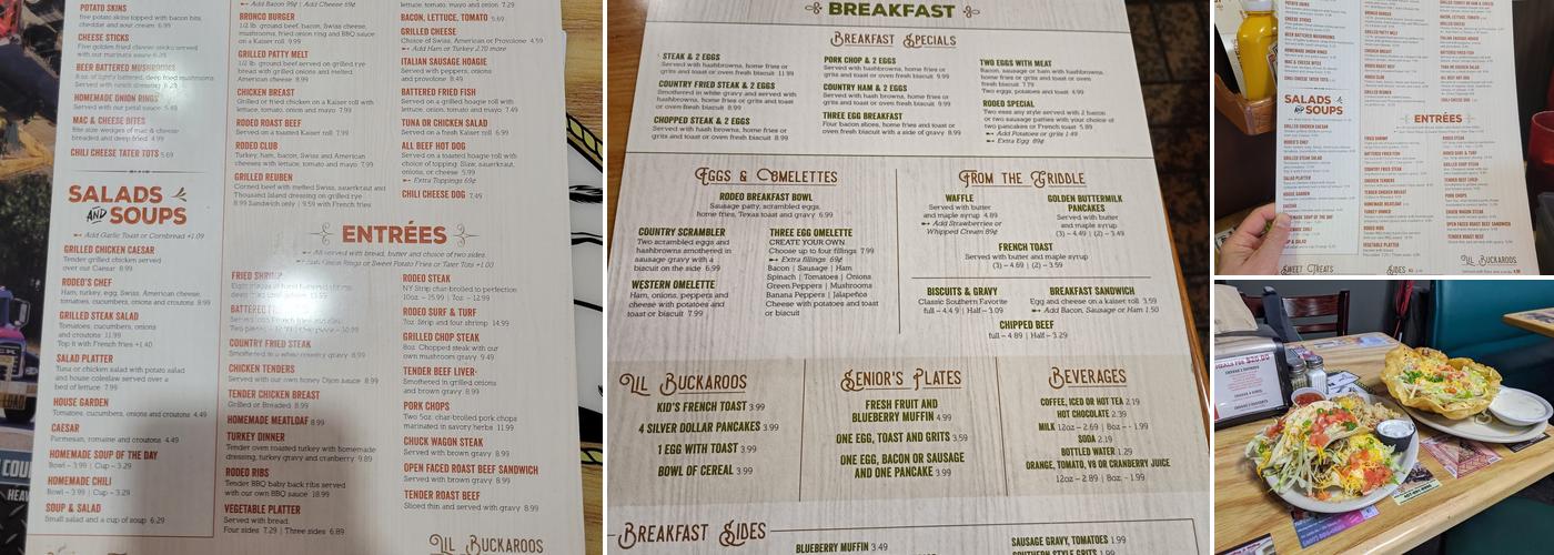 Rodeo Diner Menu