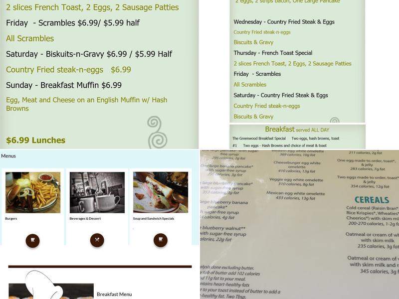 Greenwood Cafe Menu