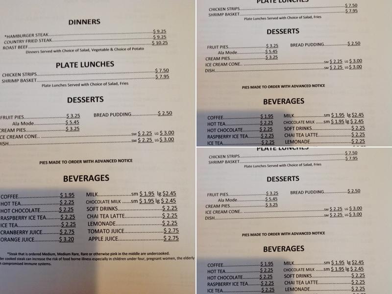 Greenwood's Cafe Menu