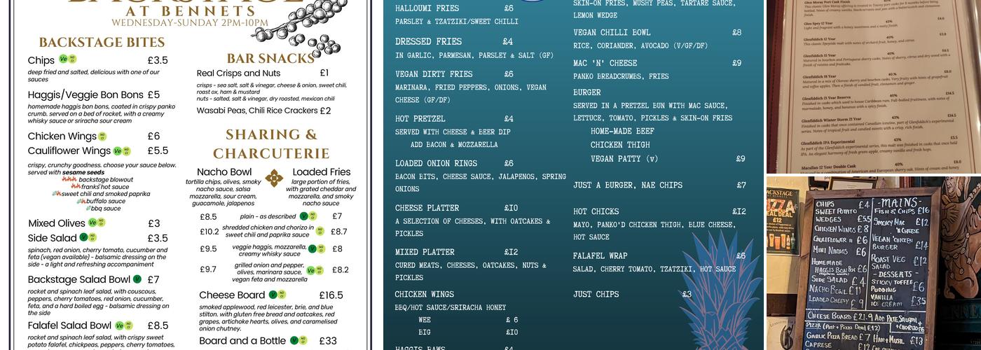 Bennets Bar Menu