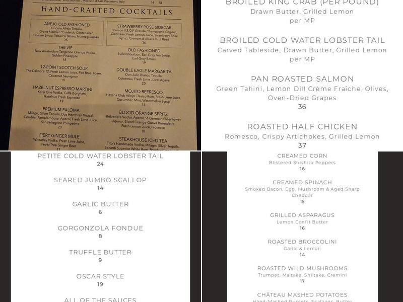 Del Frisco's Double Eagle Steakhouse Menu