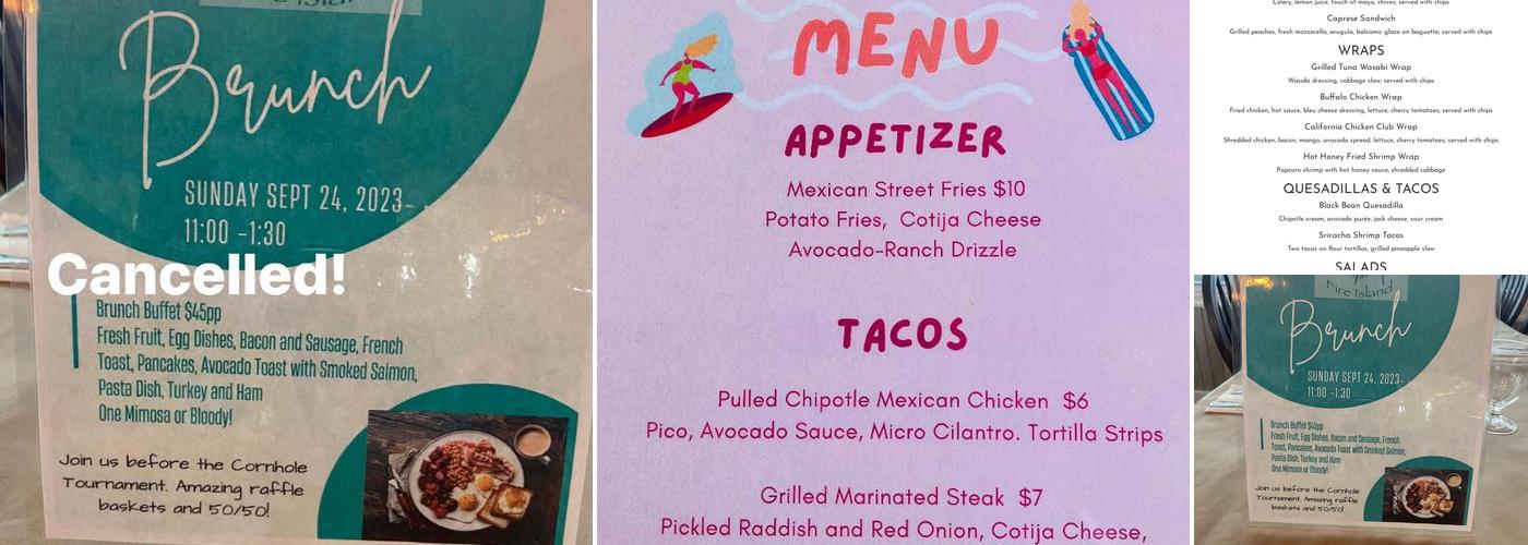 Casino Cafe Menu