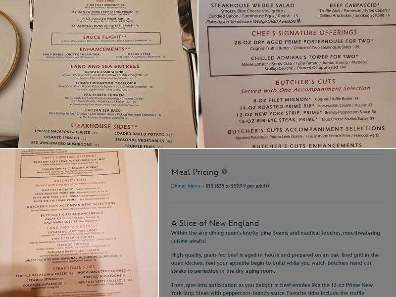 Yachtsman Steakhouse Menu