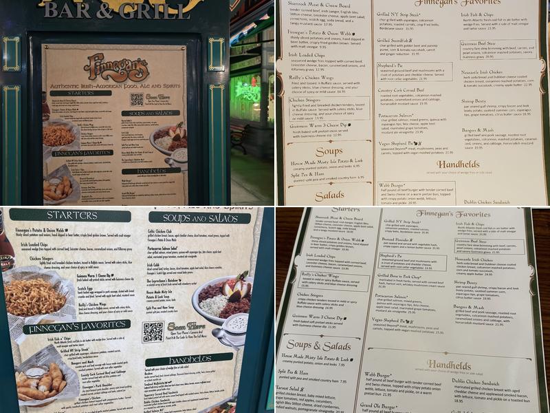 Finnegan's Bar & Grill Menu