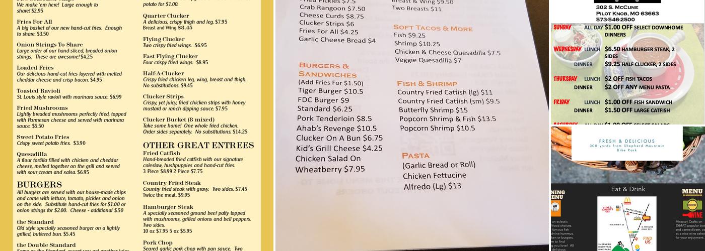 the FDC (Fort Davidson Cafe) Menu