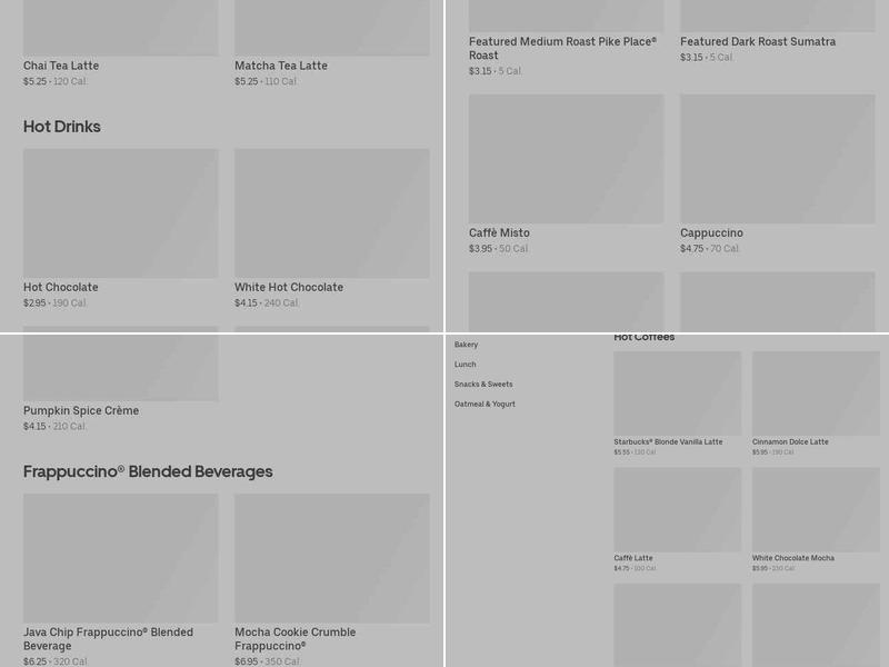 Starbucks Menu