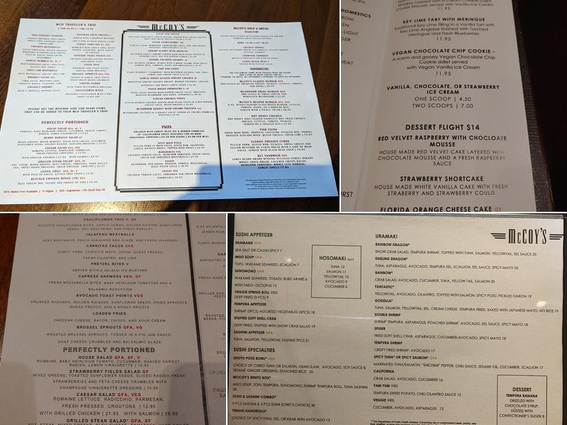 McCoy's Bar & Grill Menu