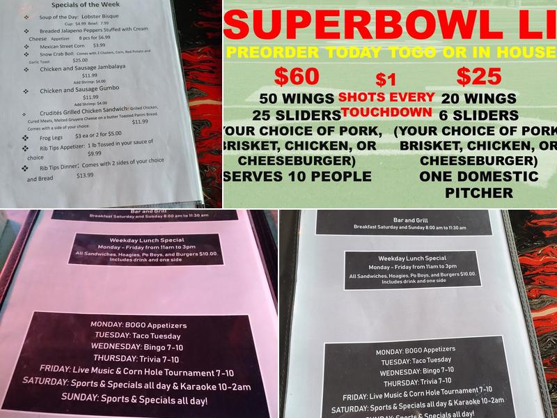 Bonfires Bar and Grill Menu