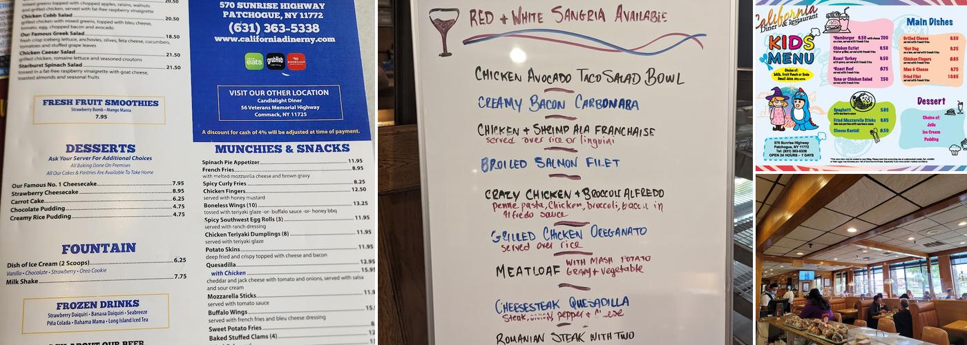 California Diner Menu