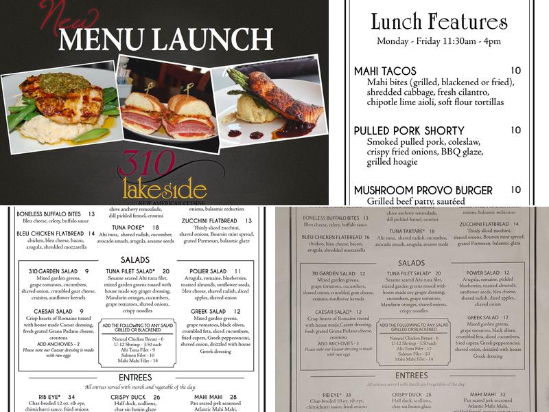 310 Lakeside Menu