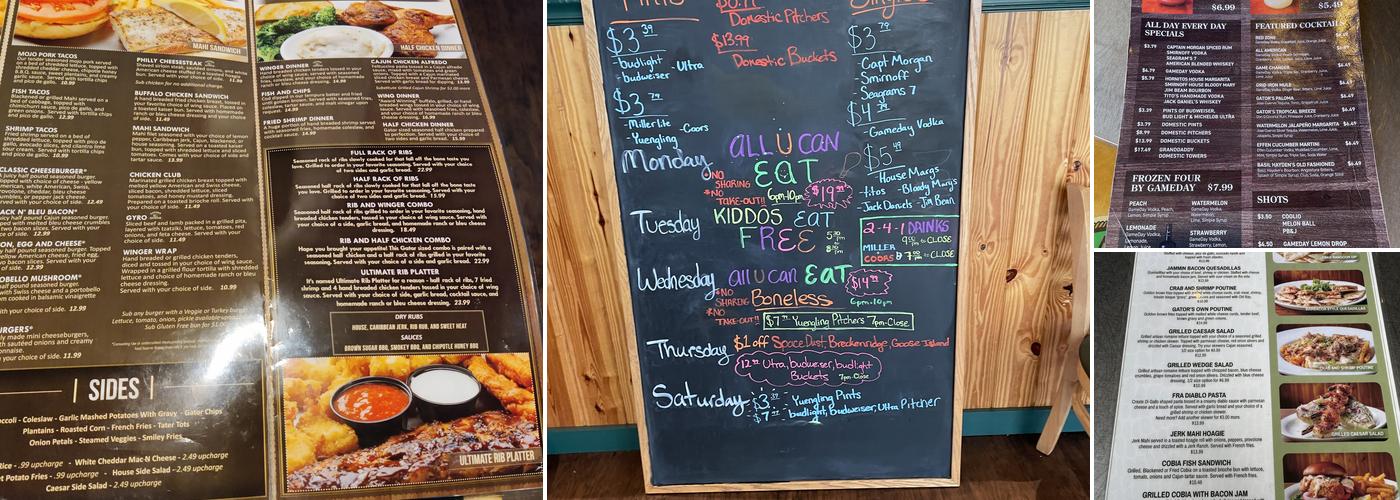 Gator's Dockside Menu