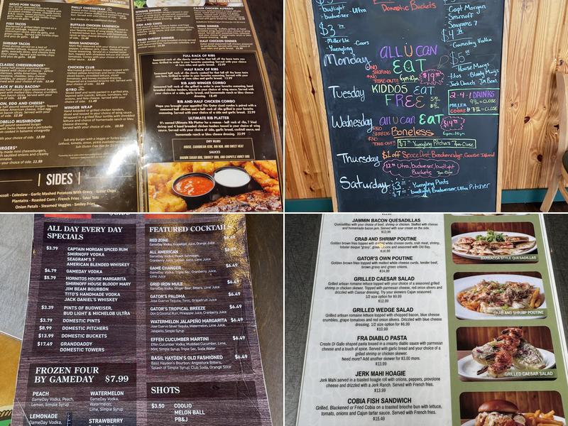 Gator's Dockside Menu