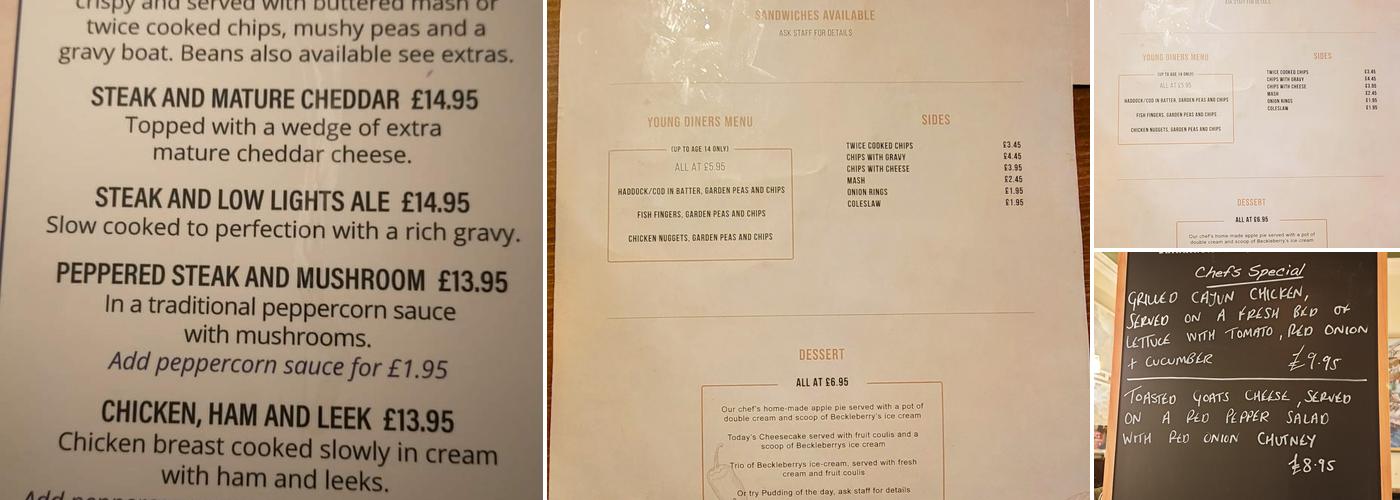 Low Lights Tavern Menu