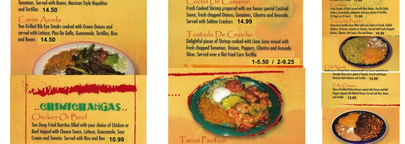 Cancun Bay Menu