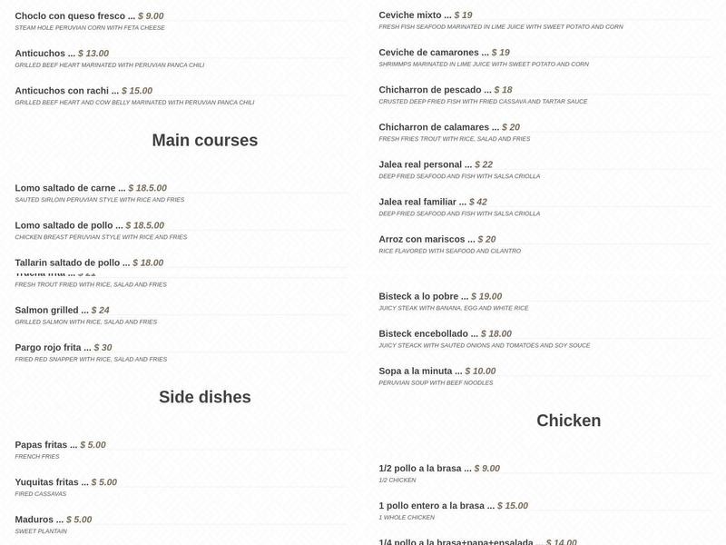 Chicken Place Restaurant Menu