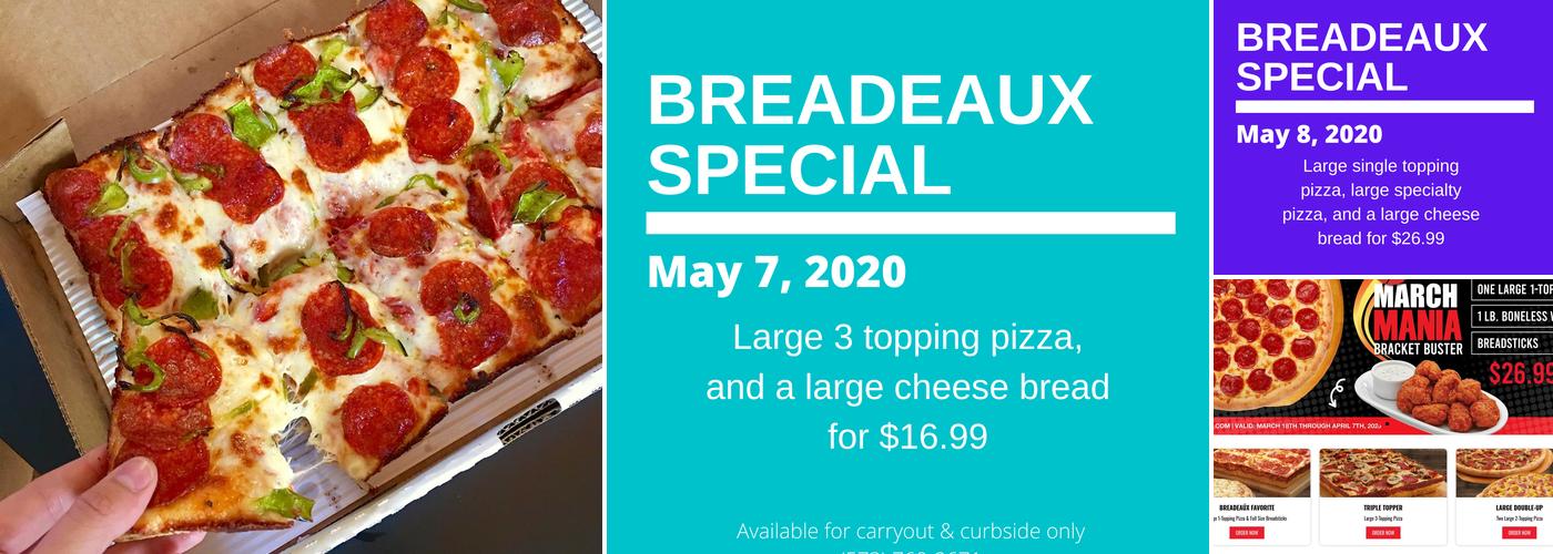 Breadeaux Pizza Menu