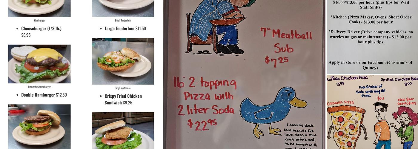Cassano's Pizza King Menu
