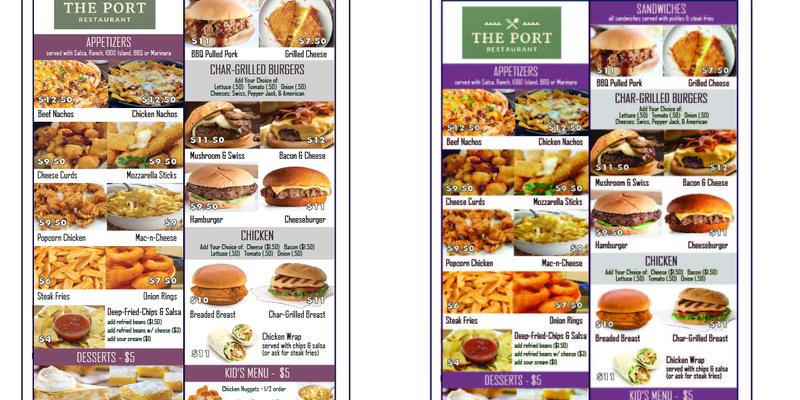 The Port Restaurant and Lounge Menu