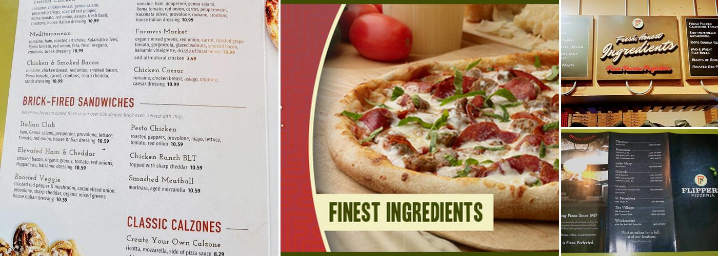 Flippers Pizzeria Menu