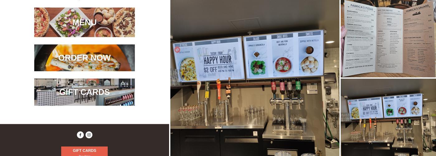 Fabrica Pizza Menu