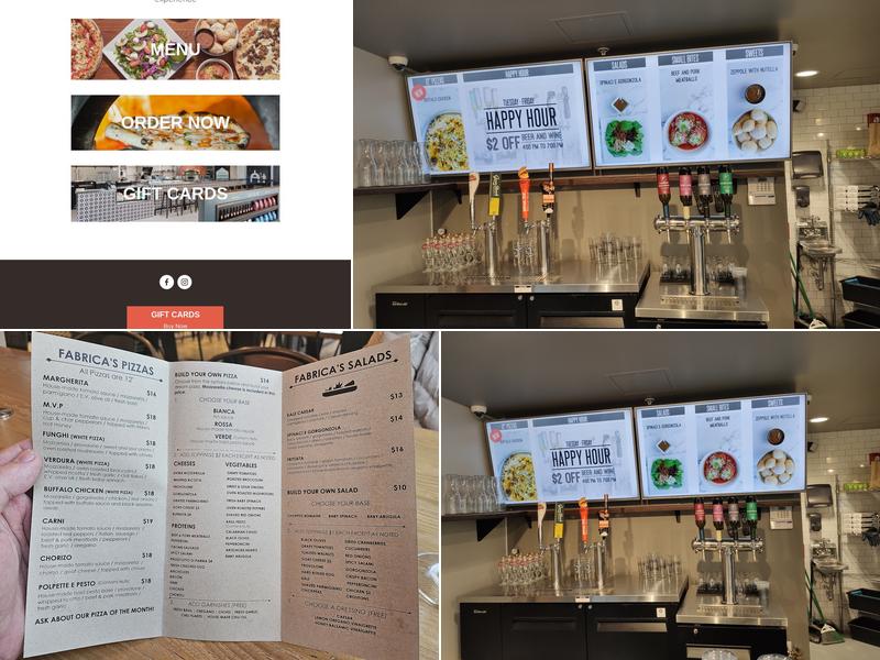Fabrica Pizza Menu