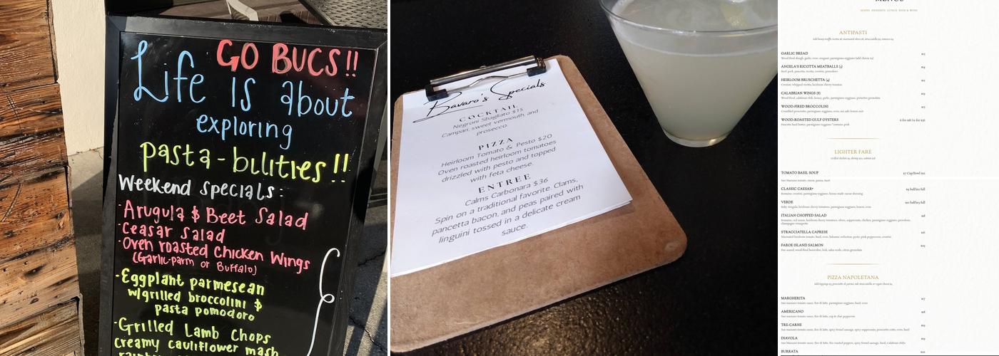 Bavaro's Pizza Napoletana & Pastaria Menu