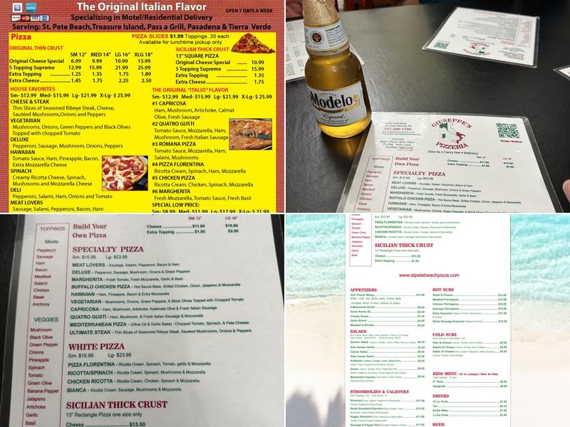 Giuseppe's Pizzeria Menu