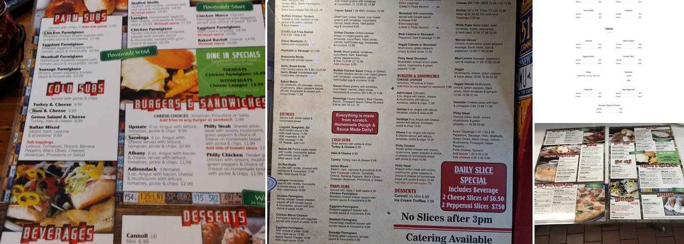 DeRusso’s Pizzeria Menu