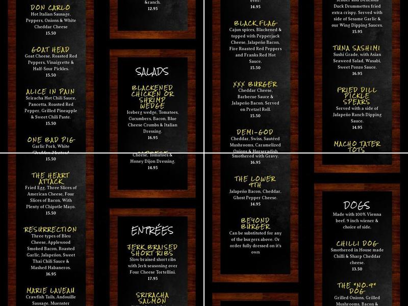 Engine No. 9 Menu