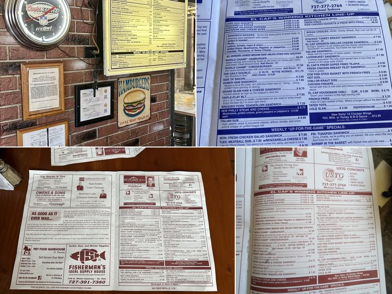 El Cap Restaurant Menu