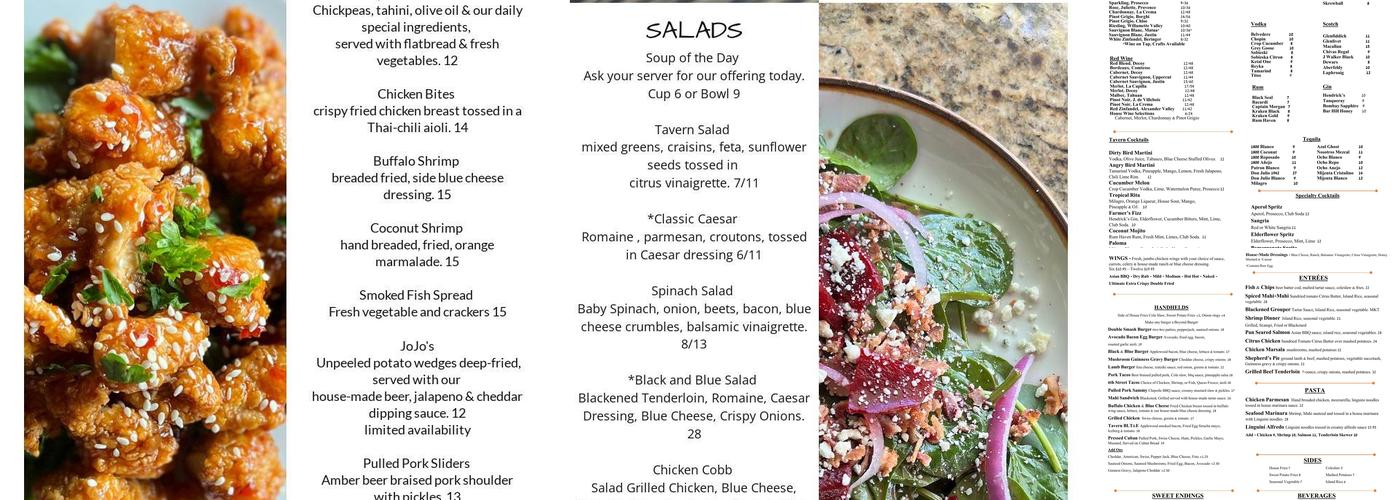 Three Birds Tavern Menu