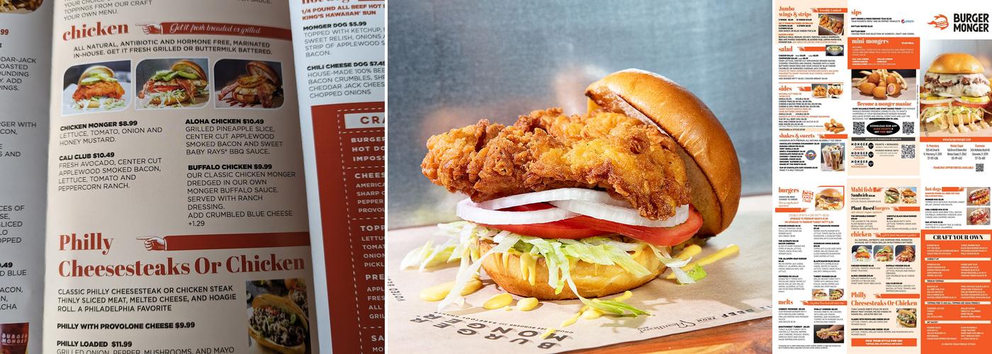 Burger Monger Menu