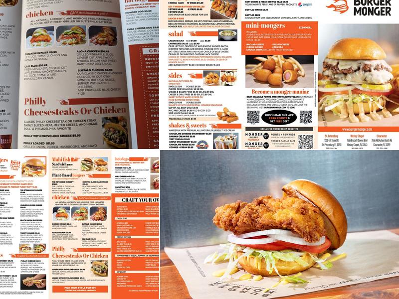 Burger Monger Menu