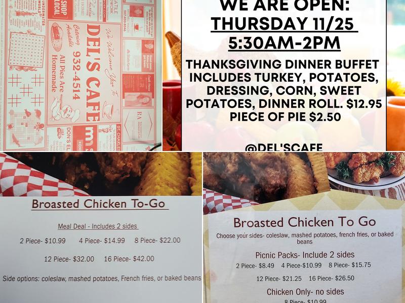 Del's Cafe Menu