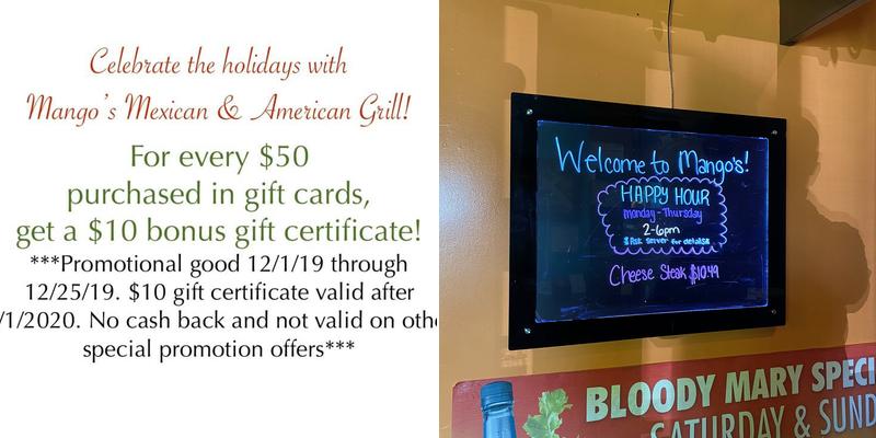 Mango's Mexican & American Grill Menu