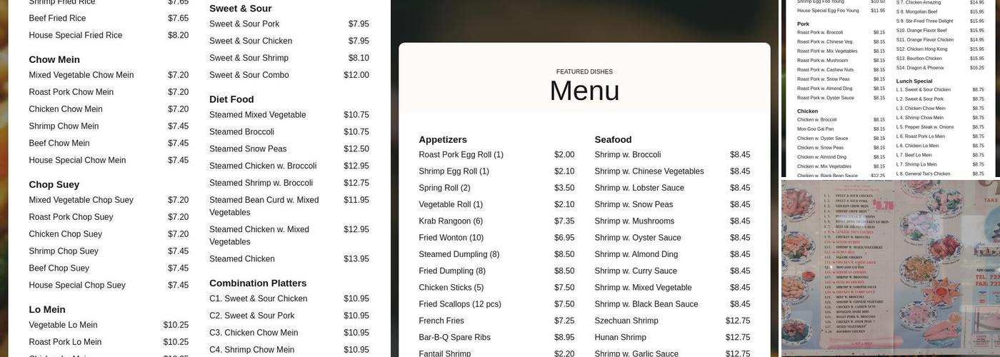 China King Menu